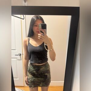 Upcycled cargo mini skirt from the vintage twin in NYC size XS